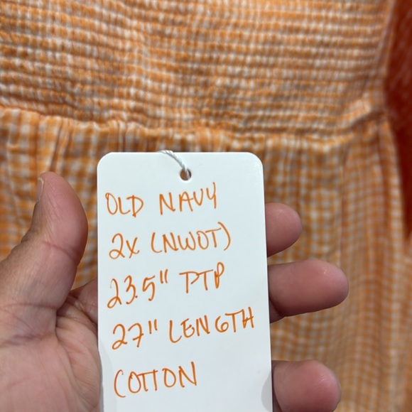 NWOT old navy gingham orange white tank plus 2x - Picture 6 of 6